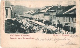 T4 1898 Lőcse, Levoca; Körtér, Piaci árusok, üzletek. Kiadja Latzin János / Ringplatz / Square, Market Vendors, Shops (v - Non Classés