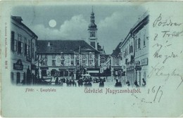 T2/T3 1899 Nagyszombat, Tyrnau, Trnava; Hauptplatz / Fő Tér, Szentháromság Szobor, Bauer, Leopold Herzog üzlete, Lóvasút - Sin Clasificación