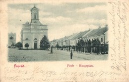 * T3 1900 Poprád (Tátra, Magas Tátra, Vysoké Tatry); Fő Tér, Templom / Main Square, Church (apró Sarokhiány / Tiny Corne - Unclassified