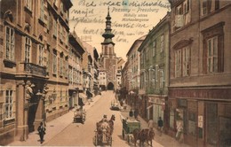 T2 Pozsony, Pressburg, Bratislava; Mihály Utca, Wimmer, Ignatz Lunzen üzlete. Dr. Trenkler Co. / Michaelergasse / Street - Non Classés