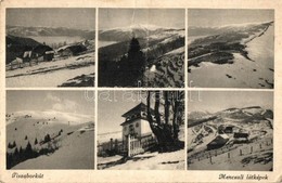 T3 Tiszaborkút, Kvaszi; Mencsuli Látképek. Márton Merike Felvételei / Menchul Mountain Peak, Rest House, Chalet (fa) - Ohne Zuordnung