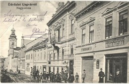 T3 1907 Ungvár, Uzshorod, Uzhorod; Nagy Utca, Deutsch Jenő üzlete, Petrencsák Géza Bútor Raktára, Lefkovits Jakabné Zálo - Non Classificati