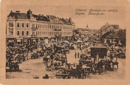 T3 Ungvár, Uzshorod, Uzhorod; Masarykovo Námestí / Masaryk Tér, Piaci árusok, üzletek. Kiadja Székely és Illés / Square, - Unclassified