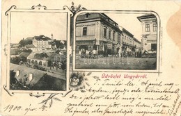 T2/T3 1900 Ungvár, Uzshorod, Uzhorod; Weinberger Bertalan, Vágner, Révész Árpád üzlete, Fogyasztási Szövetkezet, Utcakép - Sin Clasificación