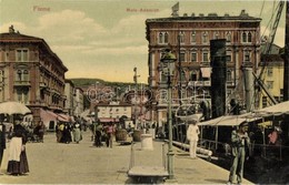 T2 1909 Fiume, Rijeka; Molo Adamich, Dentista, Cafe / Pier With Steamers, Dentistry, Cafe Shop - Ohne Zuordnung