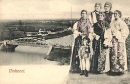 * T2 Vinkovce, Vinkovci; Látkép Híddal, Szlavóniai Népviselet, Folklór. Kiadja J. Reich / General View With Bridge, Slav - Sin Clasificación