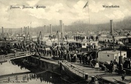 T2 Zimony, Semlin, Zemun; Winterhafen / Téli Kikötő, Gőzhajók. Kiadja D. M. Levy. Photo Glanz / Winter Harbor, Port, Ste - Non Classés