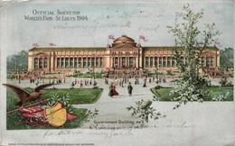T2/T3 1904 Saint Louis, St. Louis; World's Fair, Government Building. Samuel Cupples Silver Litho Art Postcard S: H. Wun - Non Classés
