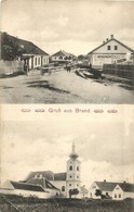 * T2/T3 1915 Brand, Street View, Shops Of Wohlmuth And J. Hochwald, Timber Transporting, Church. Verlag Josef Macho, Kau - Non Classificati