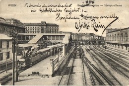 T2/T3 Vienna, Wien III. Stadtbahnstation, Hauptzollamt / Railway Station, Locomotive, Customs Office (enyhén ázott Sarok - Non Classés
