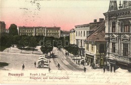 T2/T3 1904 Przemysl, Rynek I Sad / Ringplatz Und Gerichtsgebäude / Square, Market Vendors, Shops, Court (EK) - Non Classés