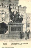 ** T1/T2 Mosow, Moskau, Moscou; Monument Minine Et Pojarski  / Statue Of Minin And Pozharsky - Non Classificati
