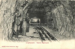 T2/T3 1909 Jungfraubahn, Station Eigerwand / Underground Railway Station, Narrow-gauge Railway, Rack Railway, Railwayman - Unclassified