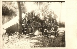 * T2 1928 Aszódi 296. Sz. Petőfi Cserkészcsapata Tiszavárkonyban / Hungarian Boy Scouts Camp With Tent. Photo - Zonder Classificatie