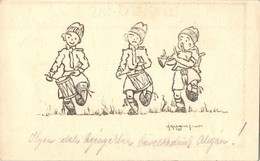 T2 1925 Cserkész Zenészek / Hungarian Boy Scout Musicians, Artist Signed - Unclassified