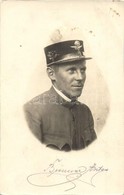 * T2/T3 1921 Brenner Andor Vasutas Portréja / Hungarian Railwayman. Photo  (EK) - Non Classés