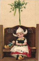 T2 Little Girl In Dutch Folk Costume. Litho S: Ellen Clapsaddle - Zonder Classificatie