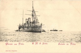 ** T1 SMS Zenta Az Osztrák-Magyar Haditengerészet Zenta-osztályú Védett Cirkálója. Alois Beer / WWI Austro-Hungarian Nav - Non Classificati