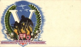 ** T2 Győzelmes Magyar Feltámadást! / WWII Hungarian Irredenta Propaganda With Swastika, Mini Greeting Card (12 Cm X 7 C - Non Classés