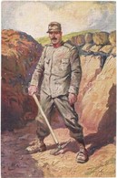 ** T2 Genio Zappatori / WWI Italian Military Art Postcard, Sapper. 400-23. Artist Signed - Non Classés