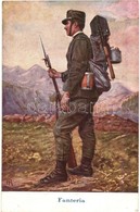 ** T2 Fanteria / WWI Italian Military Infantry Art Postcard, Artist Signed - Non Classés