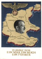 T2/T3 1938 Ein Volk, Ein Reich, Ein Führer! / Adolf Hitler, NSDAP German Nazi Party Propaganda, Map, Swastika; 6 Ga. + 1 - Non Classificati