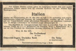 T2/T3 1915 Italien Todbericht / Itália Gúny Gyászjelentés, Propaganda Lap / WWI Austro-Hungarian Mock-obituary Of Italy  - Unclassified