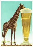 ** T1 Export Monimpex Budapest Reklámlap / Giraffe Beer Advertisement Art Postcard - Unclassified