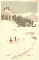 T2/T3 1916 Skiing, Winter Sport. Vouga & Cie. No. A. 13. Litho S: Pellegrini (EK) - Ohne Zuordnung