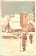 T2 1916 Skiing, Winter Sport. Vouga & Cie. No. A. 2. Litho S: Pellegrini - Non Classificati