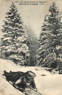 T2 1903 Les Sports D'hiver En Dauphiné, Exercices De Toboggan / Winter Sport, Sledding Lady - Non Classificati