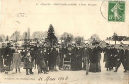 T3 1906 Cote D'Or, Chatillon-sur-Seine, L'Hiver, Patineurs / Winter Sport, Ice Skating People. TCV Card  (EB) - Non Classificati
