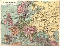 ** T2/T3 A Világháború Térképe. Lengyel Lipót Műintézet Kiadása. Kinyitható Képeslap / Map Of The First World War. Foldi - Unclassified