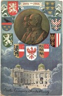 T2/T3 1848-1908 Ferenc József Uralkodásának 60. évfordulója, Címeres Jubileumi Lap / Franz Joseph's 60th Anniversary Of  - Ohne Zuordnung