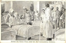 T3 Besuch Des Kaiser Franz Josef Bei Den Verwundeten Soldaten / WWI Franz Joseph Visiting Injured Soldiers In The Milita - Unclassified