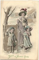 T2 Bonne Et Heureuse Année / Happy New Year, Greeting Card With Children Playing Snowball. Marque Depose Vienne Serie 60 - Non Classificati