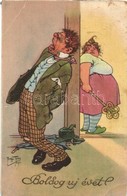 T2/T3 1936 Boldog új évet! / Married Couple, Marriage Humour. L&P 2020. S: Arthur Thiele  (EK) - Non Classificati