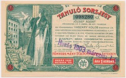Budapest 1903. 'Tanuló Sorsjegy' 1K értékben, Felülbélyegzéssel T:I- - Non Classés