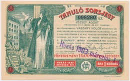 Budapest 1903. 'Tanuló Sorsjegy' 1K értékben, Felülbélyegzéssel T:I- - Unclassified