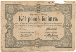 1849. 2Ft 'Kincstári Utalvány' T:III- Anyaghiány 
Adamo G108 - Non Classificati