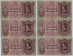 1930. 100P (6x) Sorszámkövetők, Nyomdai Papírránc T:I-,II - Zonder Classificatie