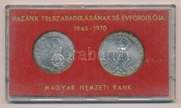 1970. 50Ft Ag + 100Ft Ag 'Felszabadulás' Pár, Eredeti, MNB Plasztiktokban T:BU Patina 
Adamo EM36, EM37 - Non Classés