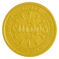 1998. 'Európa - Béke' Au Emlékérem (3,10g/0.585/20mm) T:PP 
1998. 'Europe - Peace' Au Commemorative Medallion (3,10g/0.5 - Non Classés