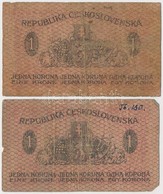 Csehszlovákia 1919. 1K (2x) T:III,III- 
Czechoslovakia 1919. 1 Koruna (2x) C:F,VG
Krause 6.a - Ohne Zuordnung