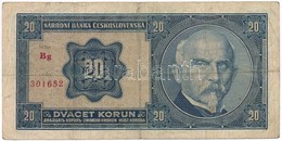 Csehszlovákia 1925. 20K T:III
Czechoslovakia 1925. 20 Korun C:F
Krause 21.a - Ohne Zuordnung
