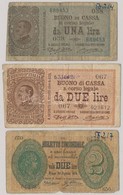 Olaszország 1874. 2L + 1914. 1L + 2L T:III- Egyik Ragasztott
Italy 1874. 2 Lire + 1914. 1 Lira + 2 Lire C:VG One Glued
K - Non Classés
