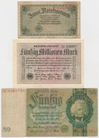 3db Klf Német Bankjegy, Közte Német Harmadik Birodalom / Német Megszállt Területek 1940-1945. 2M T:III,III-
3pcs Of Diff - Non Classés