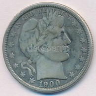 Amerikai Egyesült Államok 1900O 1/2$ Ag 'Barber' T:2-
USA 1900O 1/2 Dollar Ag 'Barber' C:VF - Unclassified