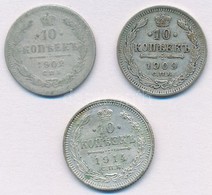 Orosz Birodalom 1902-1914. 10k Ag (3x) T:1-,2,3
Russian Empire 1902-1914. 10 Kopeks Ag (3x) C:AU,XF,F - Sin Clasificación