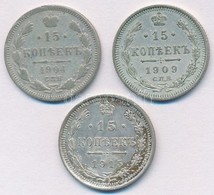 Orosz Birodalom 1904-1915. 15k Ag (3xklf) T:1-,2,3
Russian Empire 1904-1915. 15 Kopeks Ag (3xdiff) C:AU,XF,F - Non Classés